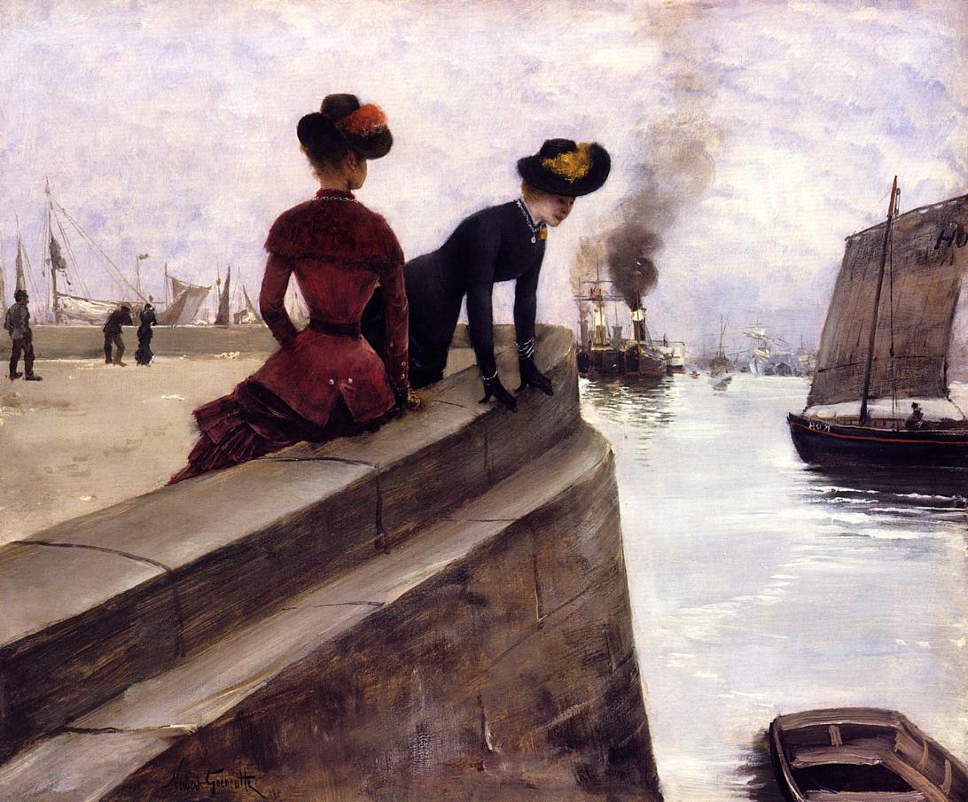 Sur la jetée, Le Havre - Norbert Gœneutte image 1 copie de tableau peinte à la main