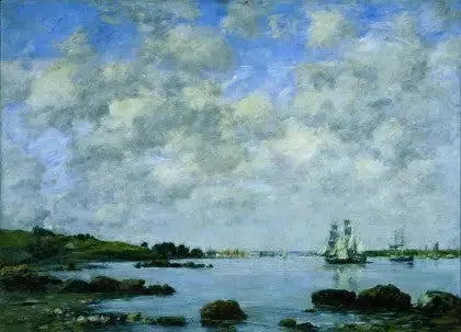 Sur la Meuse - Eugène Boudin image 1 reproduction de peinture à l’huile