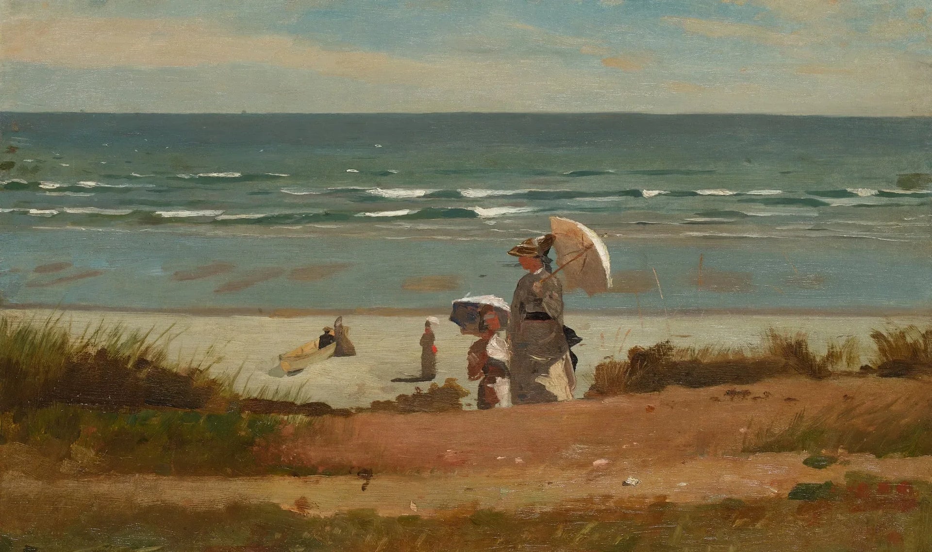 Sur la plage de Marshfield - Winslow Homer image 1 reproduction réalisée par Alpha Reproduction