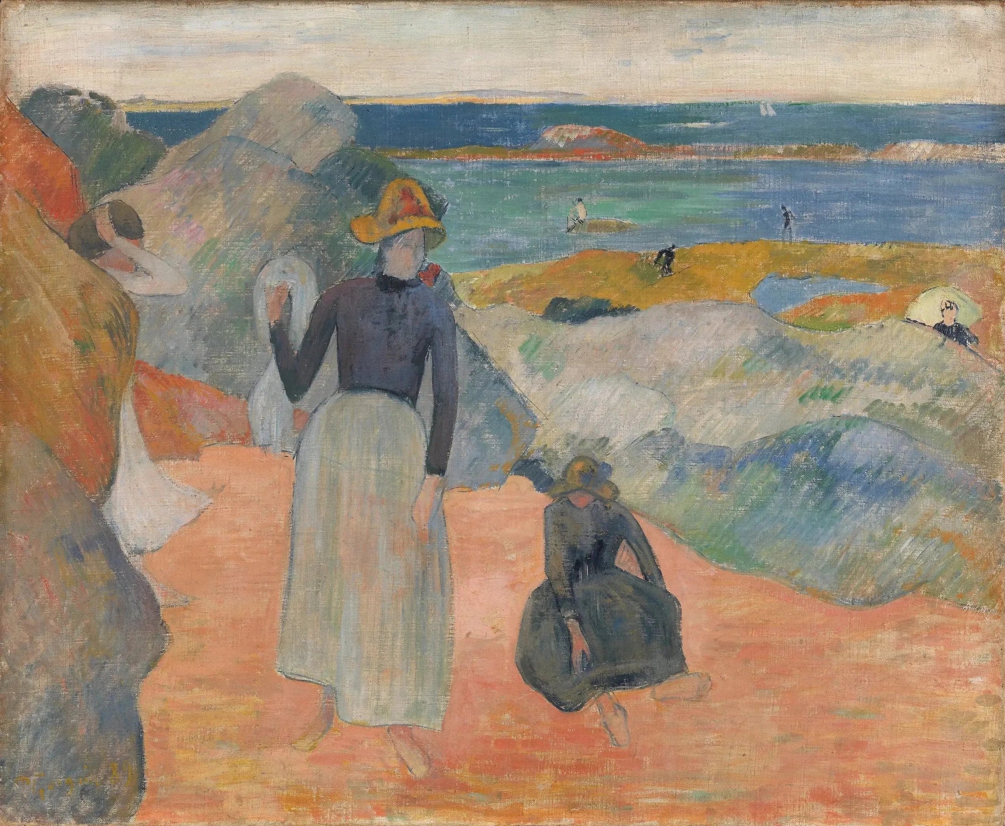 Sur la plage en Bretagne - Paul Gauguin image 1 reproduction d’œuvre d’art à l’huile