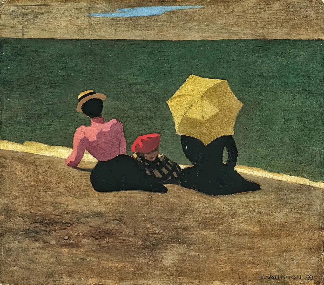 Sur la plage - Félix Vallotton image 1 reproduction artisanale de tableau