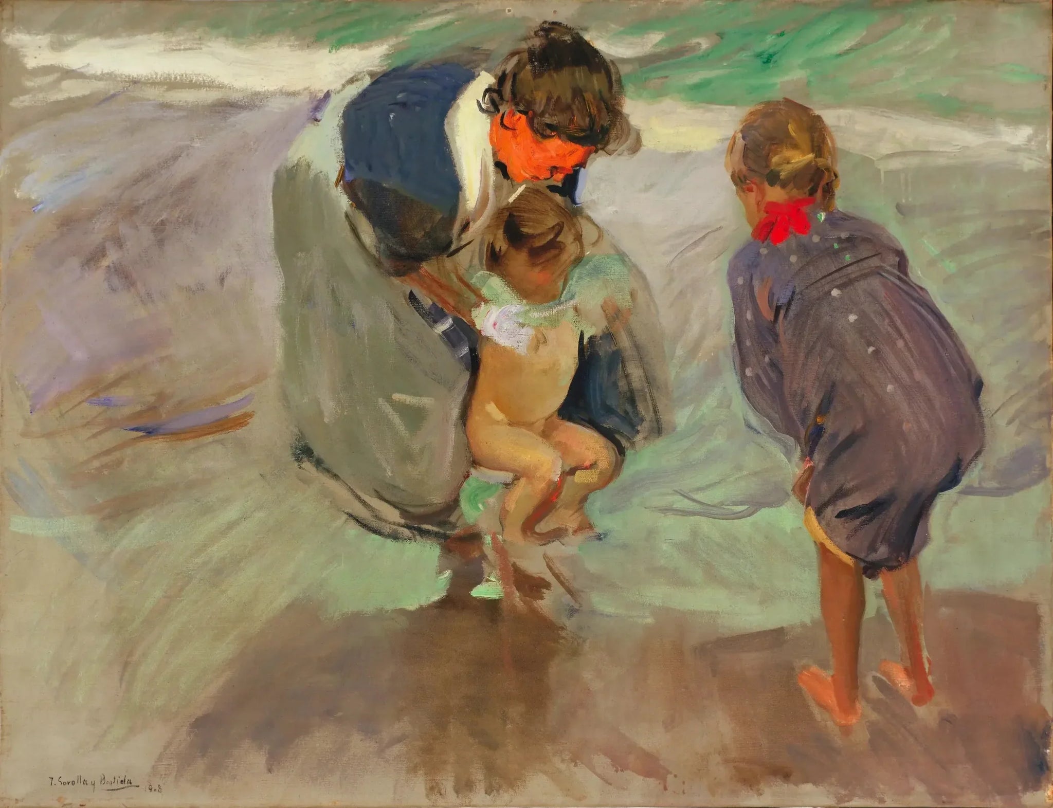 Sur la plage - Joaquín Sorolla image 1 reproduction artisanale de tableau