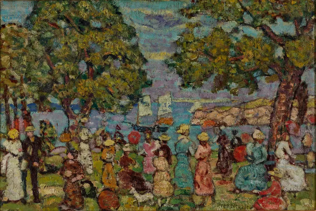Sur la plage - Maurice Prendergast image 1 tableau peint à l’huile sur toile