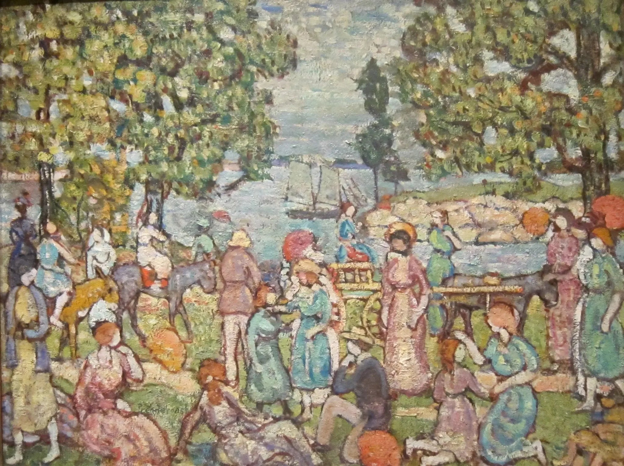 Sur la plage, n° 3 - Maurice Prendergast image 1 copie de tableau peinte à la main