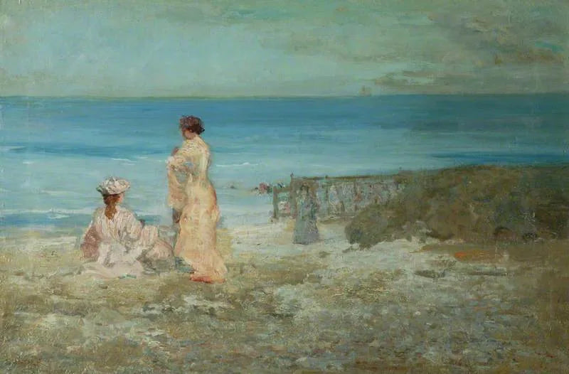 Sur la plage, Swanage - Charles Conder image 1 reproduction de peinture à l’huile