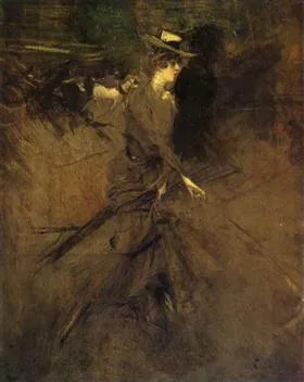 Sur la promenade - Giovanni Boldini image 1 reproduction d’œuvre d’art à l’huile