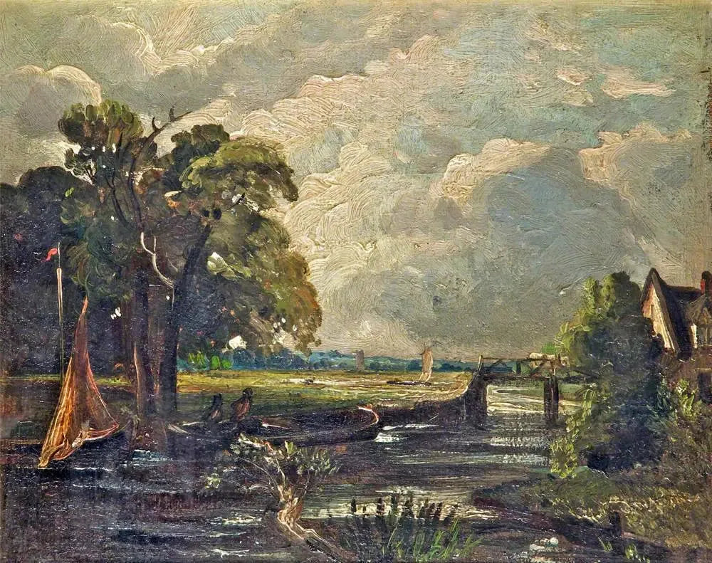 Sur la Stour - John Constable image 1 copie de tableau peinte à la main
