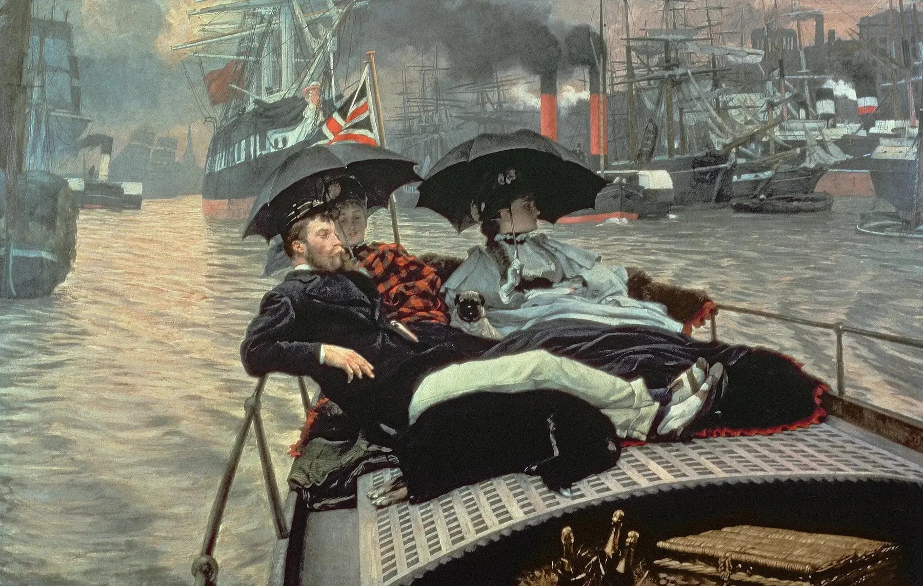 Sur la Tamise - James Tissot image 1 copie de tableau peinte à la main
