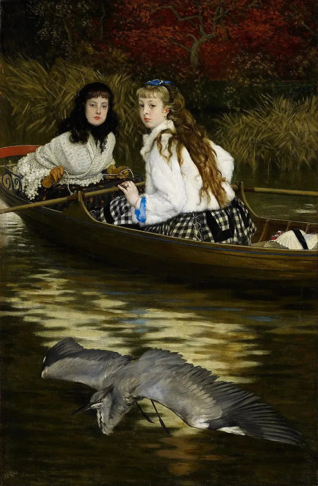 Sur la Tamise, un héron - James Tissot image 1 tableau peint à l’huile sur toile