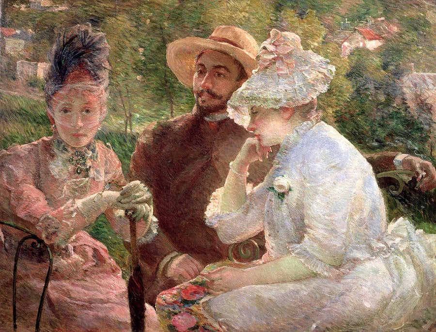 Sur la terrasse à Sèvres - Marie Bracquemond image 1 tableau peint à l’huile sur toile