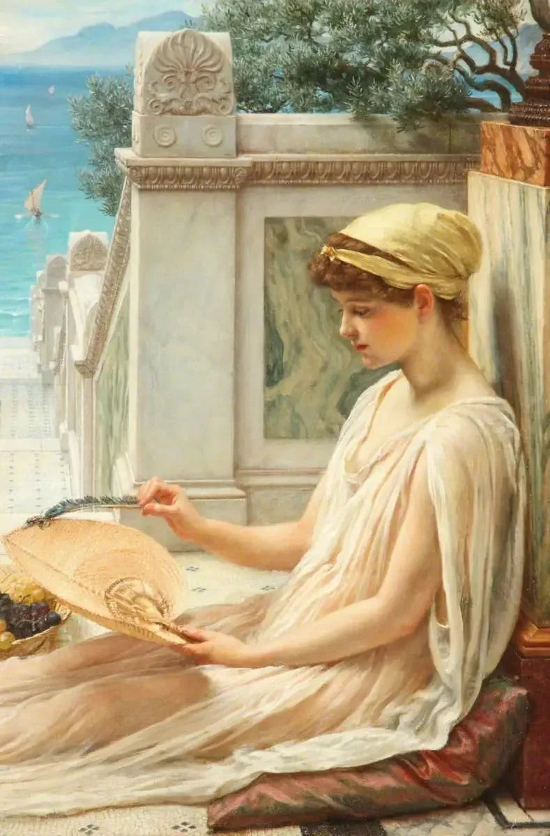 Sur la terrasse - Edward Poynter image 1 copie peinte à la main à l’huile