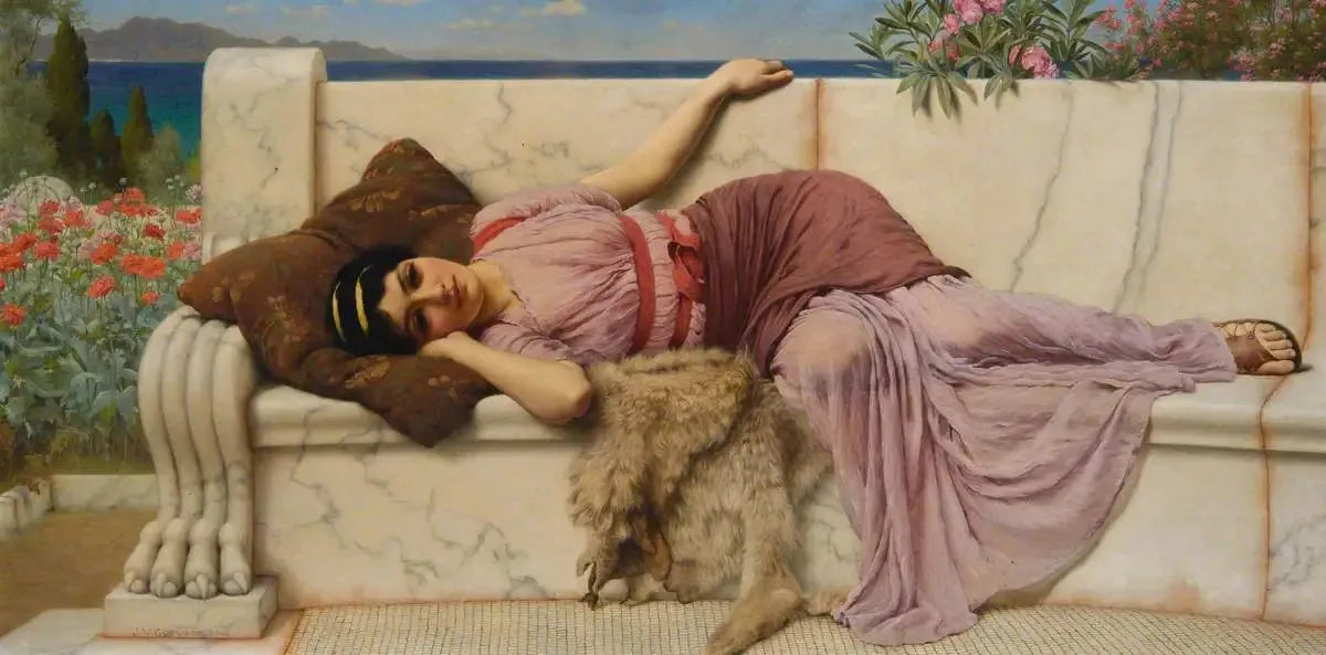 Sur la terrasse - John William Godward image 1 tableau peint à l’huile sur toile