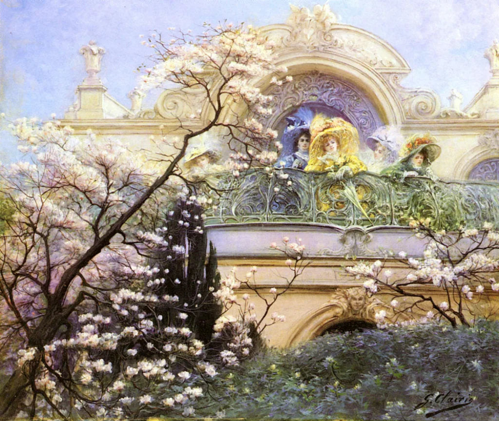 Sur le balcon - Georges Clairin image 1 reproduction de peinture à l’huile