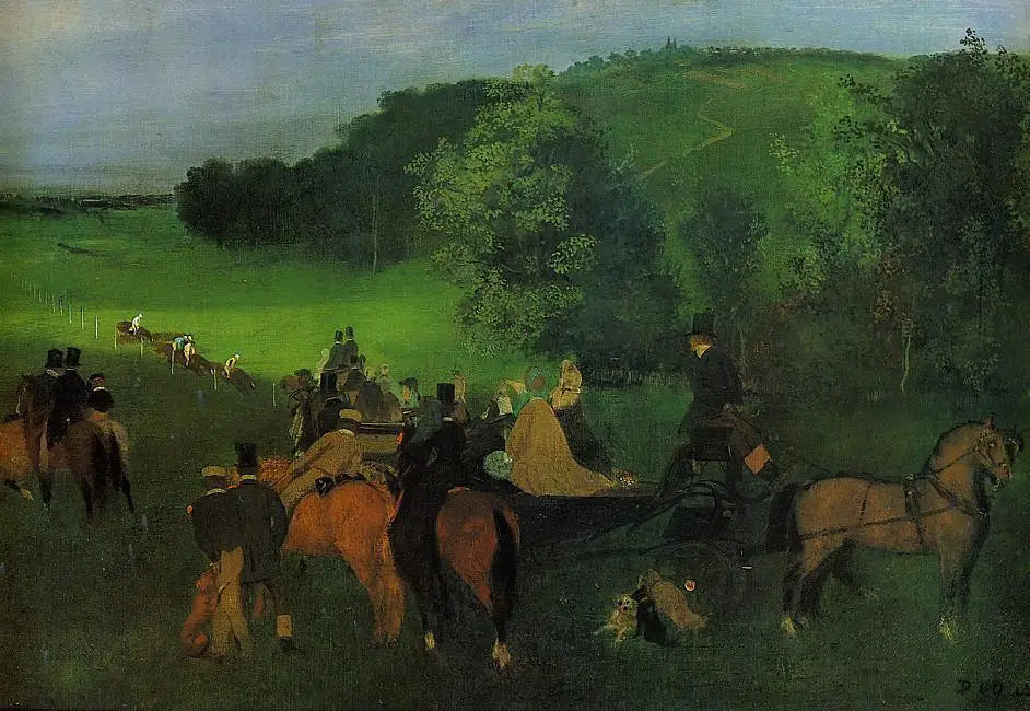 Sur le champ de course - Edgar Degas image 1 reproduction de peinture à l’huile
