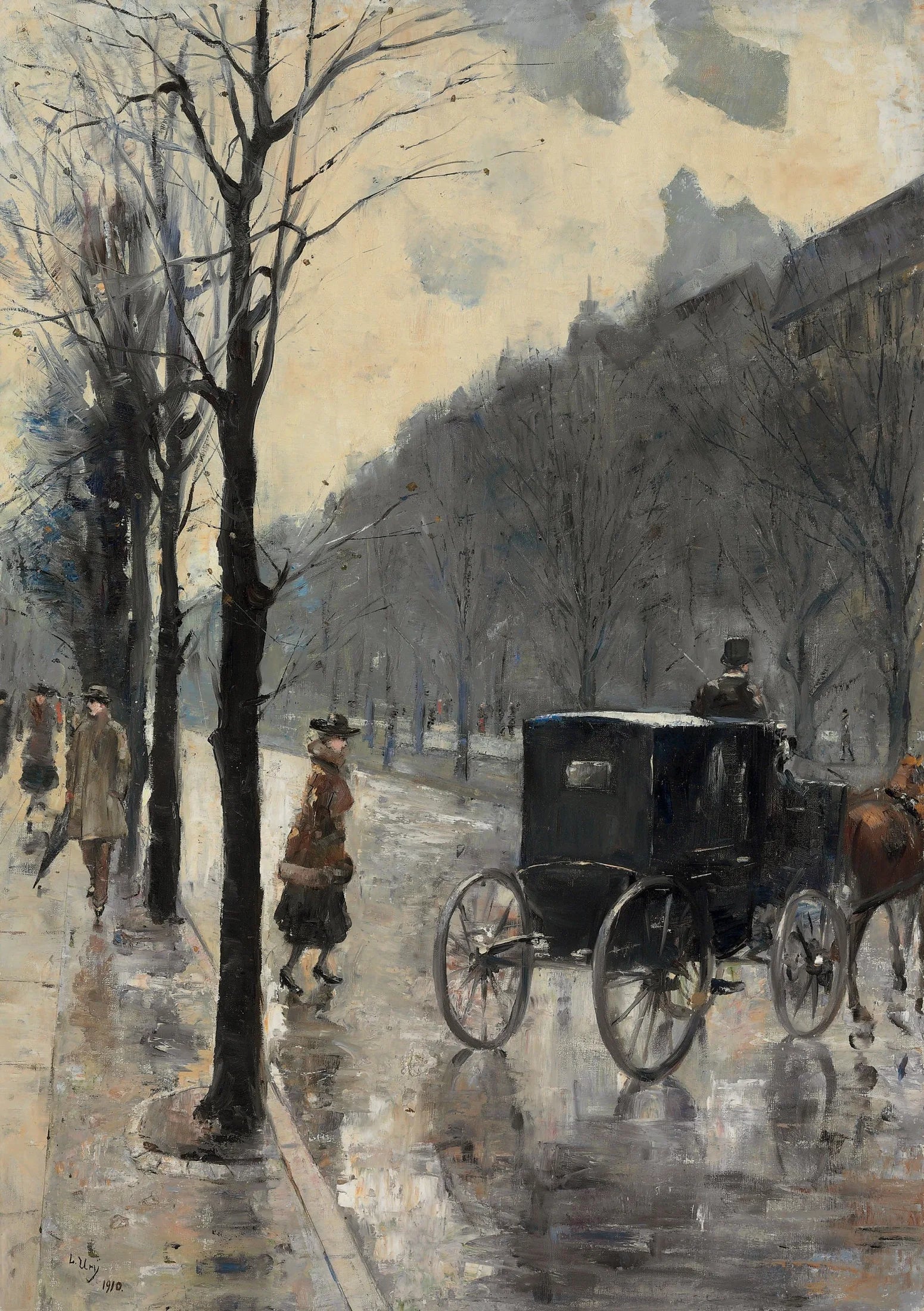 Sur le Kurfürstendamm - Lesser Ury image 1 reproduction d’œuvre d’art à l’huile