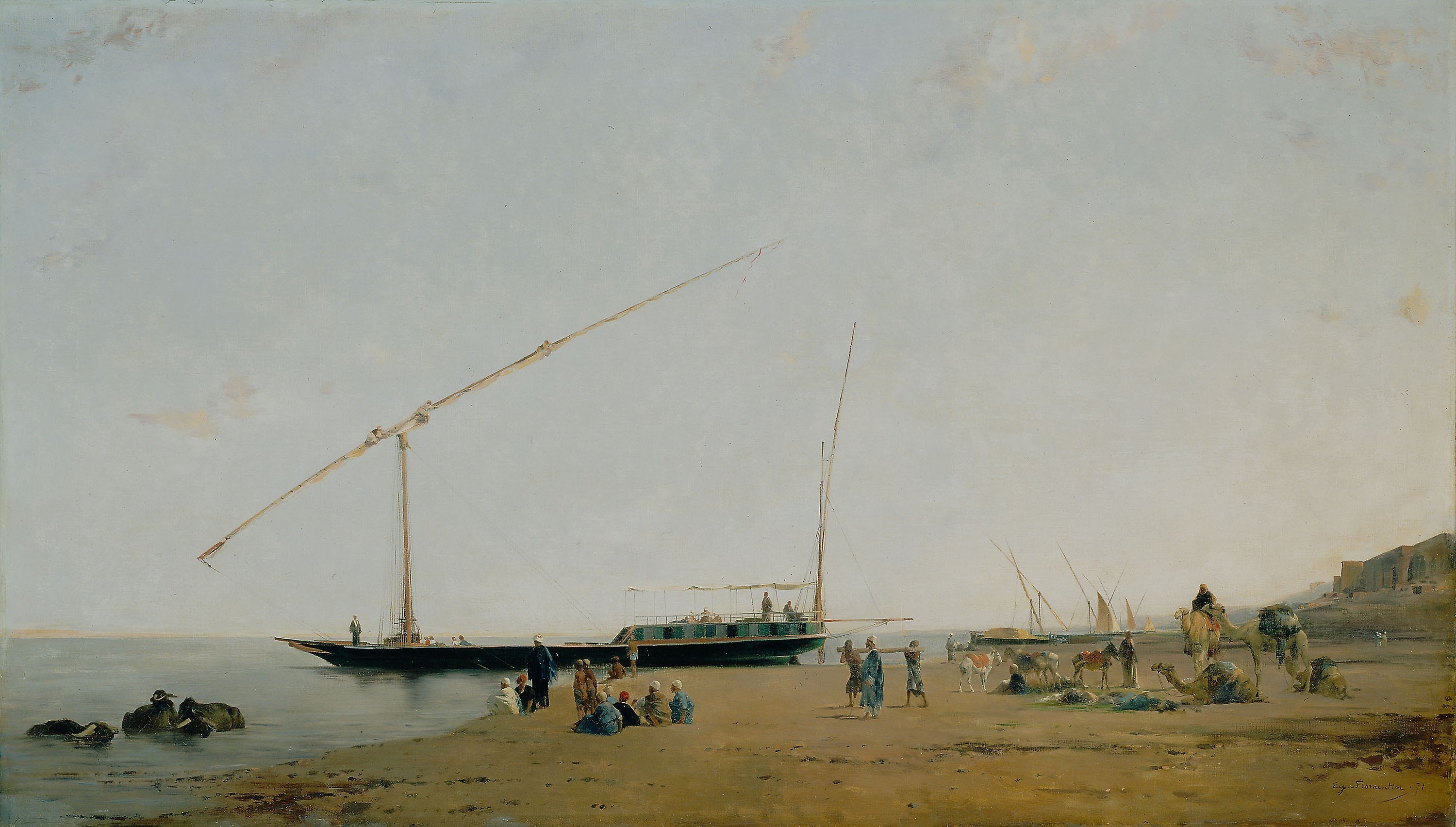 Sur le Nil, près de Philae - Eugène Fromentin image 1 tableau peint à l’huile sur toile