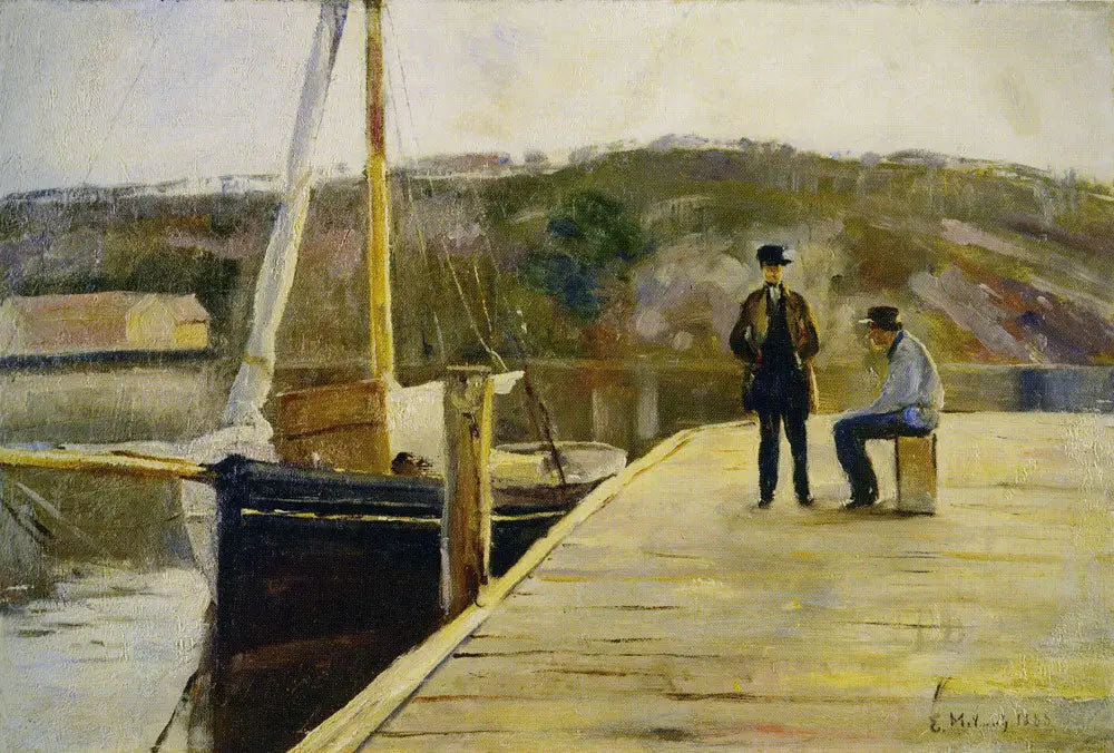 Sur le quai - Edvard Munch image 1 reproduction de peinture à l’huile