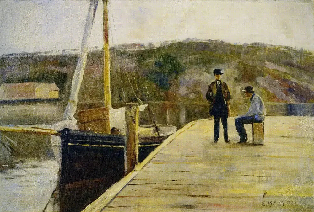 Sur le quai - Edvard Munch image 1 reproduction de peinture à l’huile