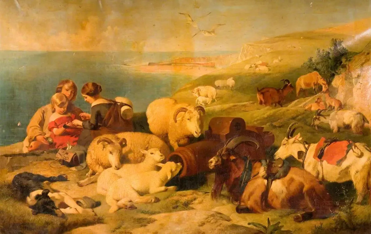 Sur les Downs - Edwin Henry Landseer image 1 copie peinte à la main à l’huile