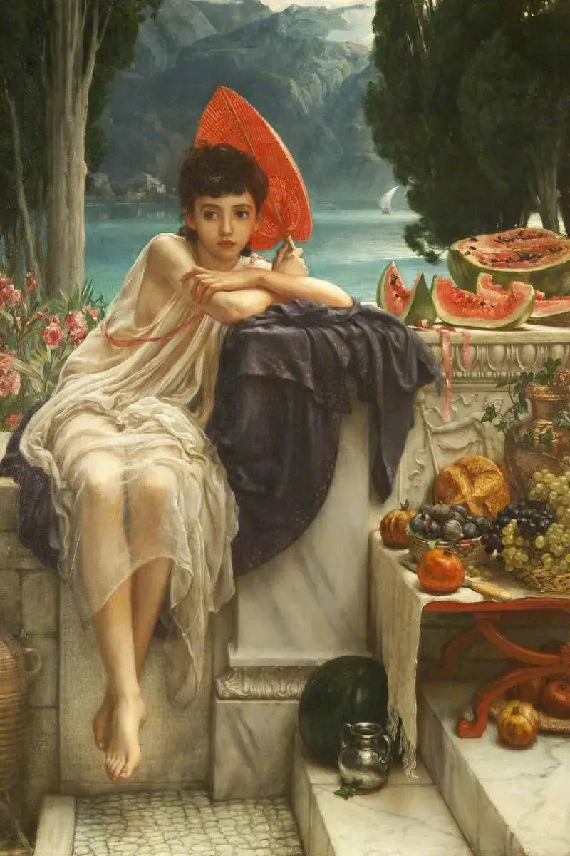 Sur les marches du temple - Edward Poynter image 1 reproduction d’œuvre d’art à l’huile