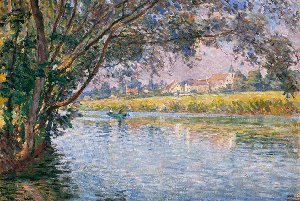 Sur les rives de la Marne près de Montévrain - Henri Lebasque image 1 copie peinte à la main à l’huile