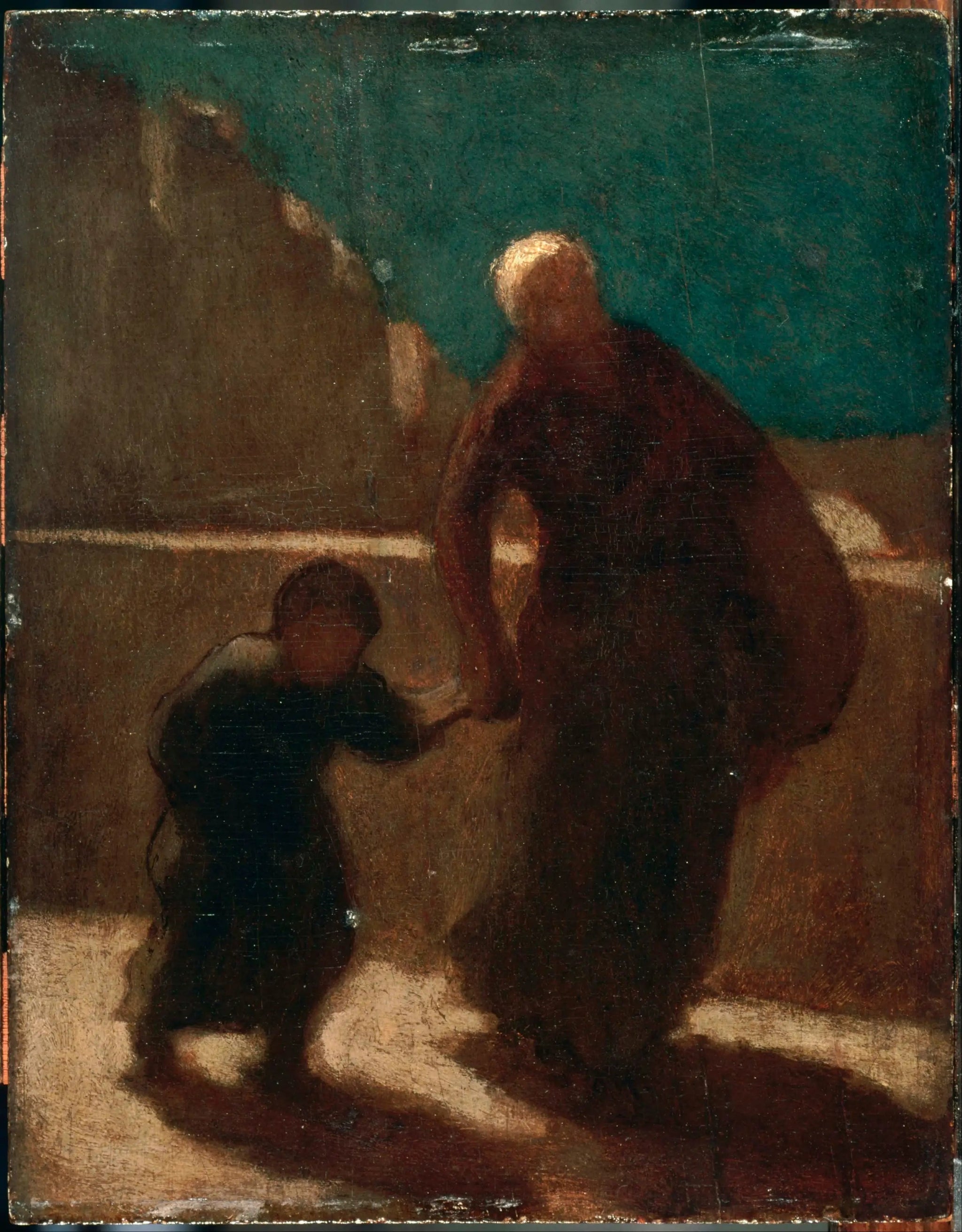 Sur un pont la nuit - Honoré Daumier image 1 reproduction de peinture à l’huile
