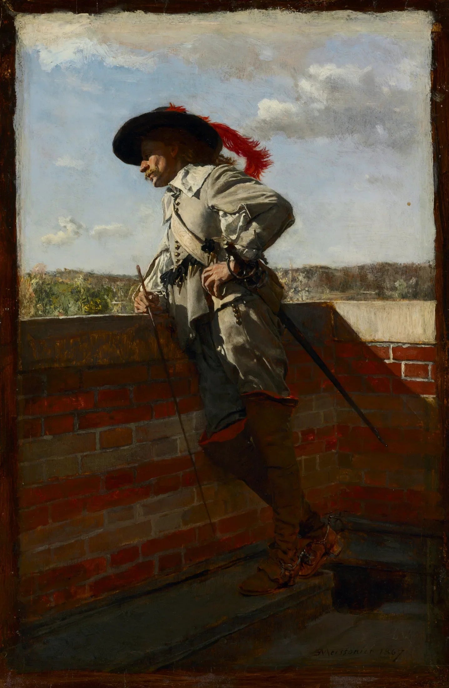 Sur une terrasse - Ernest Meissonier image 1 tableau peint à l’huile sur toile