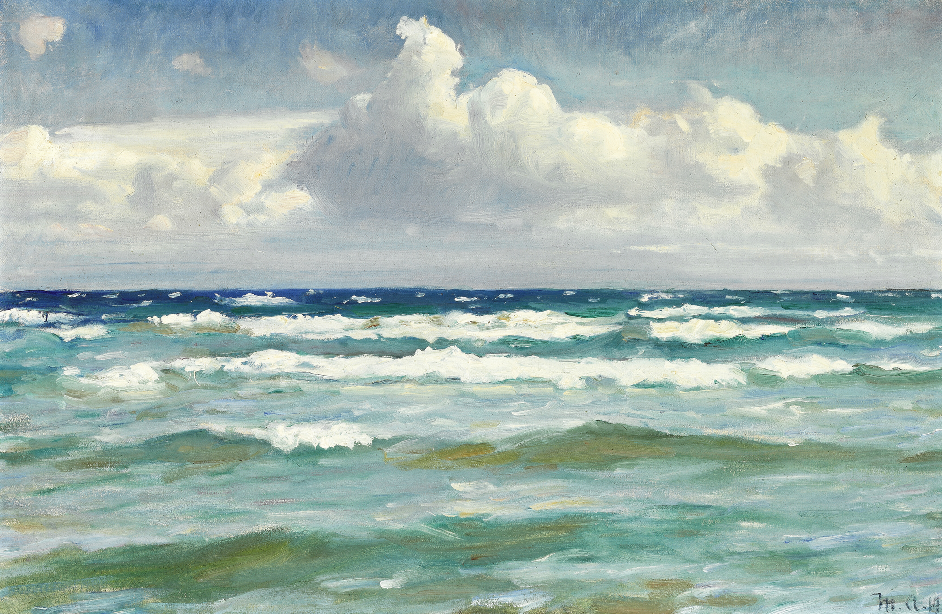 Surf à Skagen - Michael Peter Ancher image 1 tableau peint à l’huile sur toile