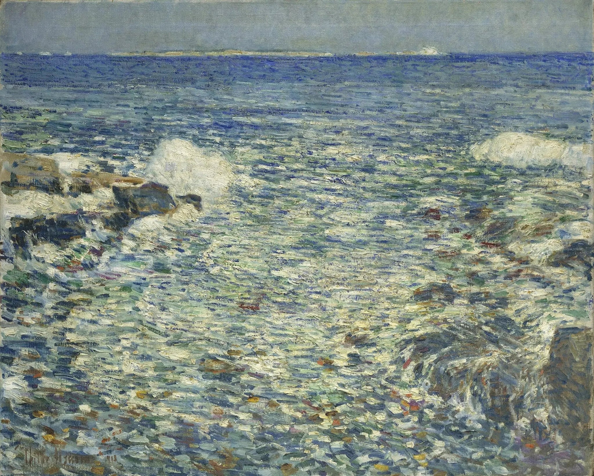 Surf, Îles Shoals - Childe Hassam image 1 tableau peint à l’huile sur toile