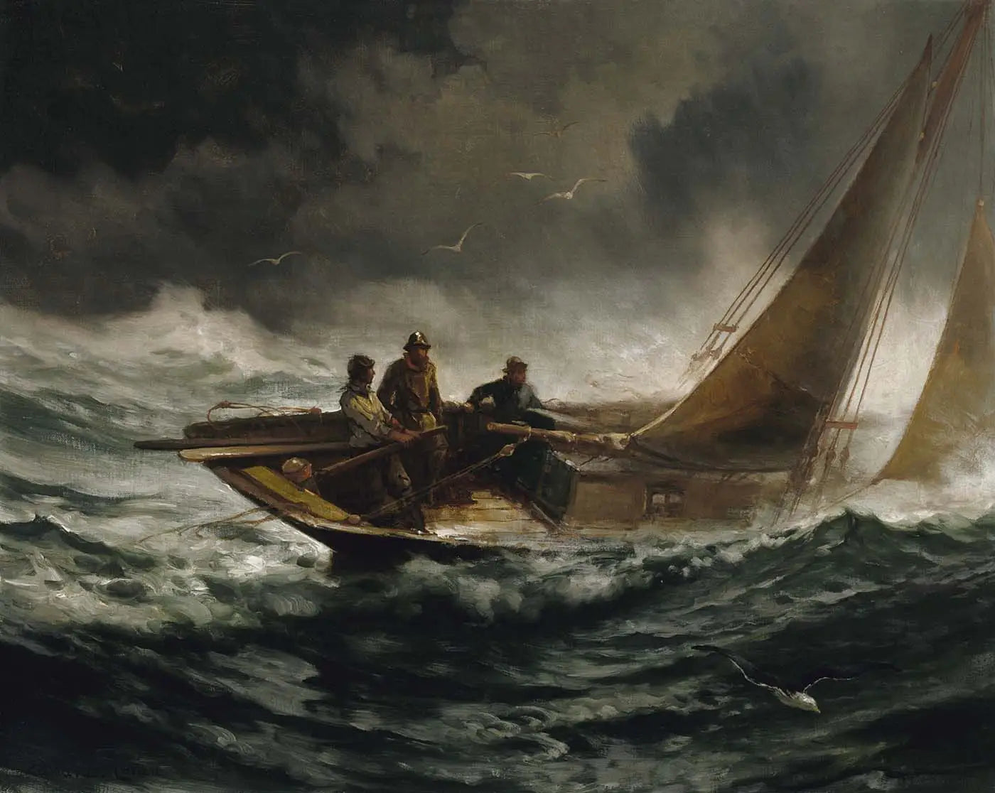 Surmonter une tempête - Edward Moran image 1 copie de tableau peinte à la main