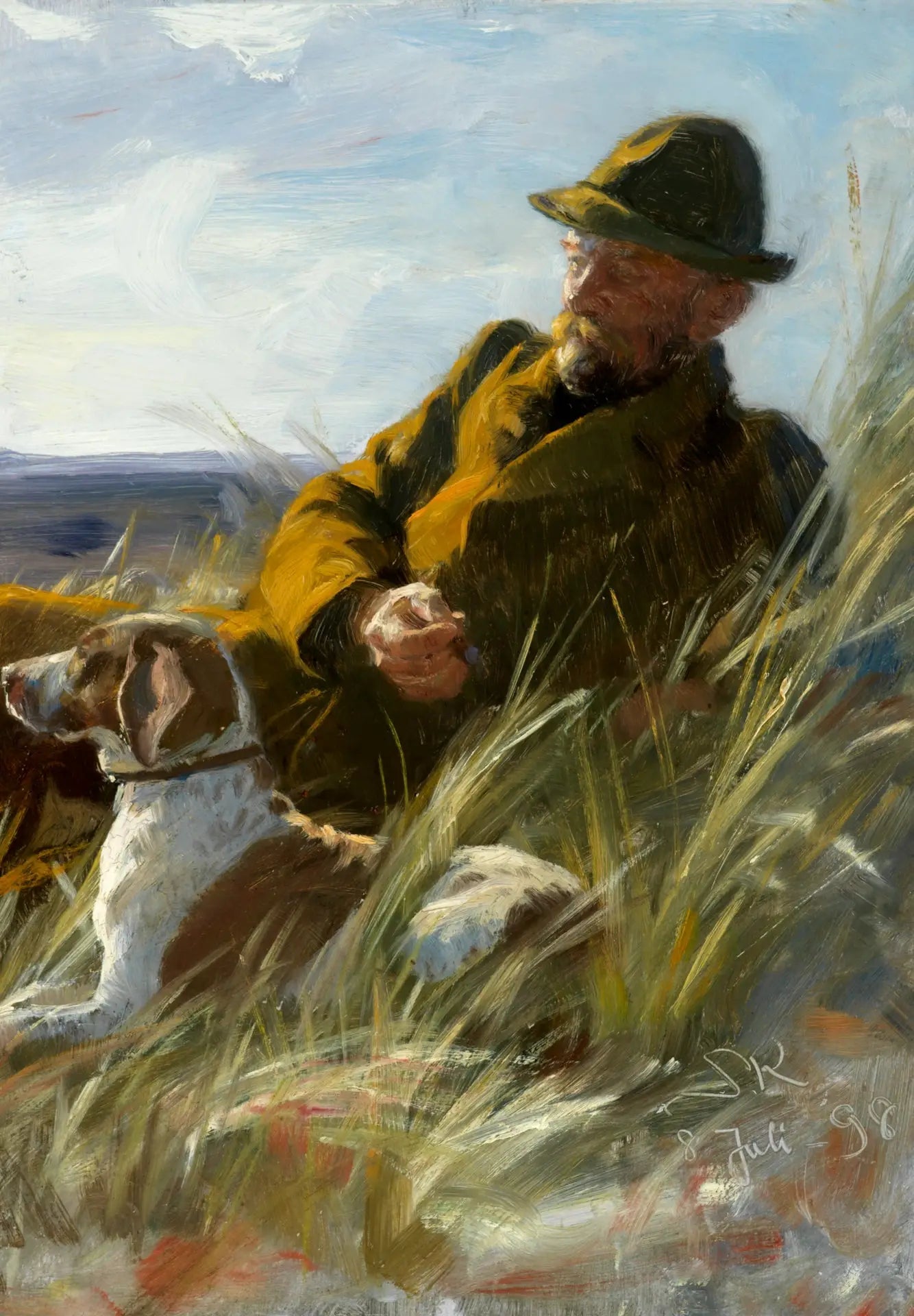 Surplantation de C. F. Dahlerup avec Jagthund. - Peder Severin Krøyer image 1 reproduction d’œuvre d’art à l’huile