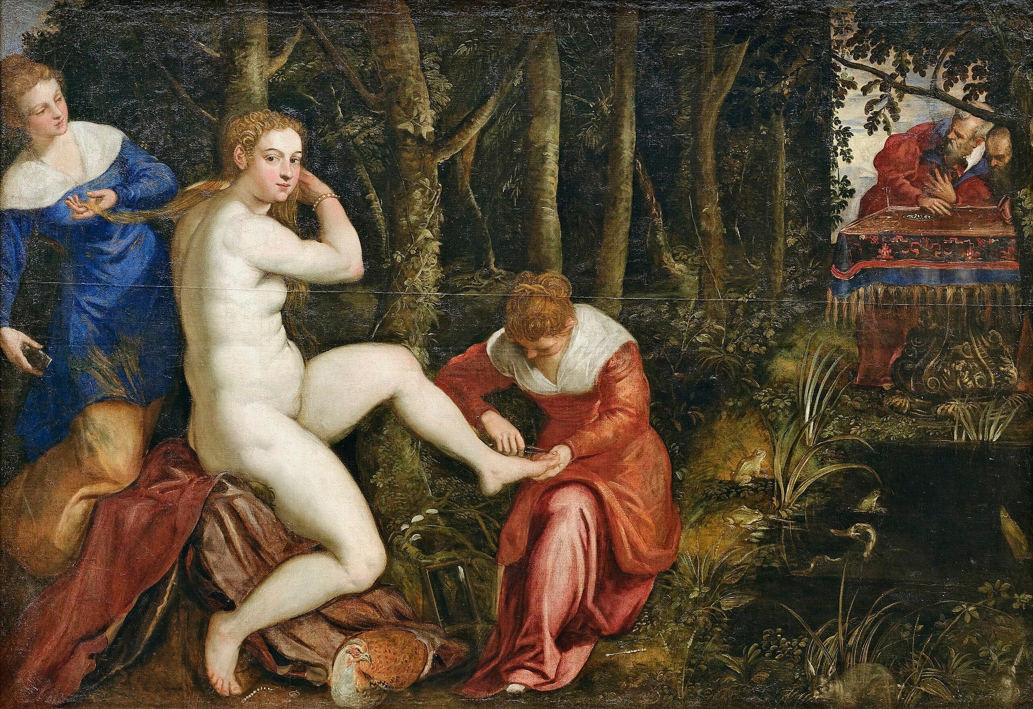 Suzanne au bain - Jacopo Tintoretto image 1 copie peinte à la main à l’huile
