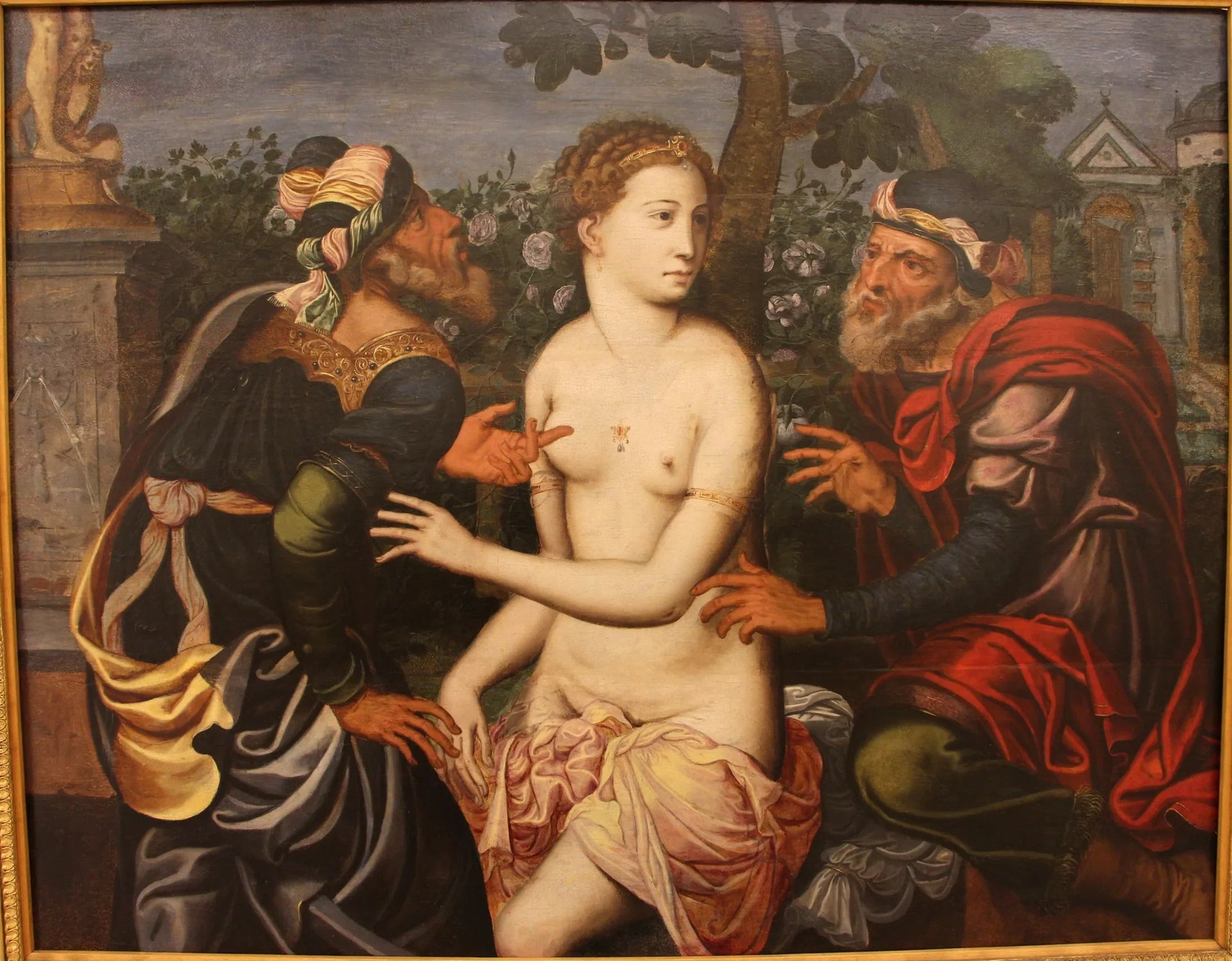 Suzanne et les anciens - Maarten van Heemskerck image 1 copie peinte à la main à l’huile