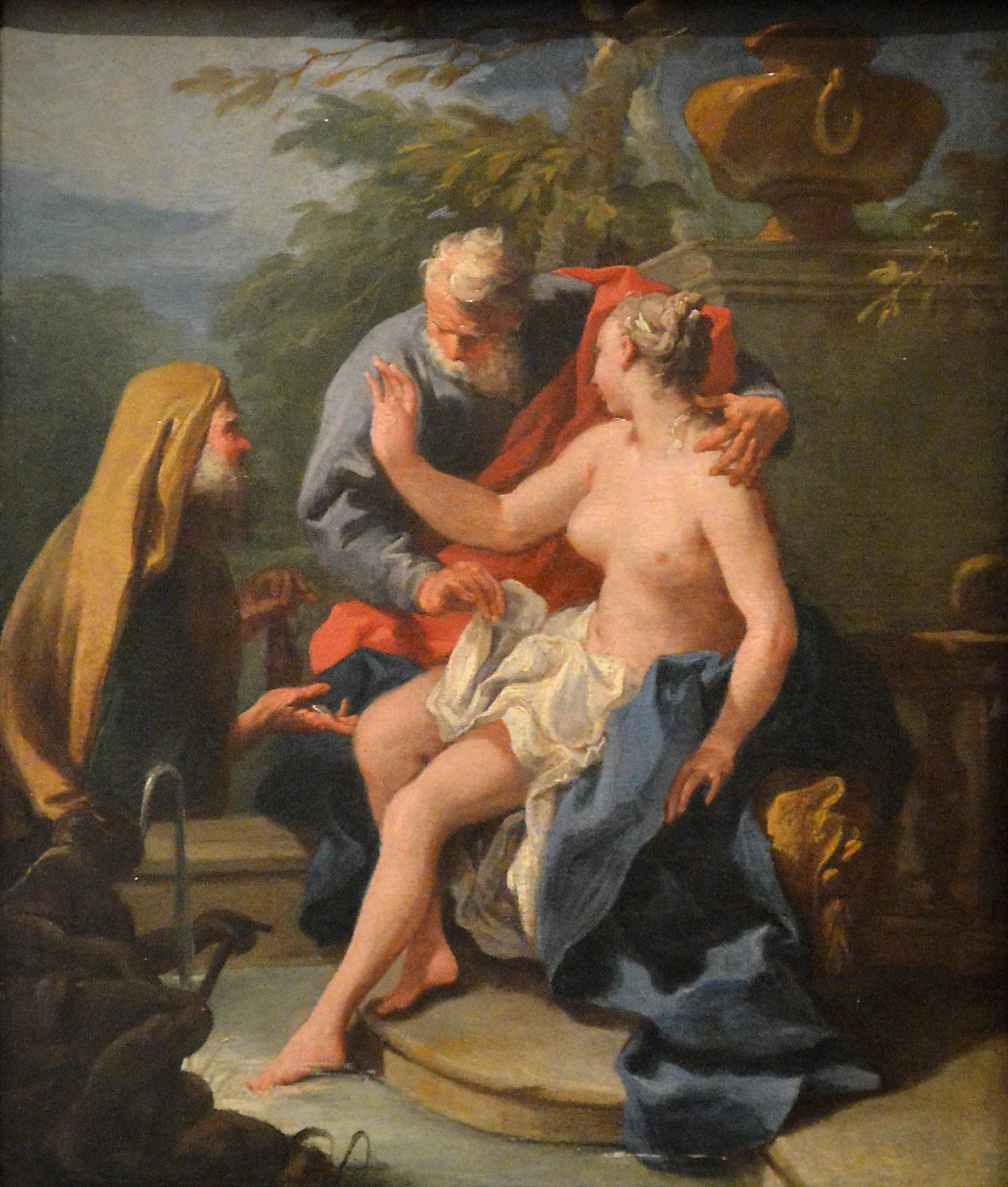Suzanne et les vieillards - Giovanni Battista Pittoni image 1 tableau peint à l’huile sur toile