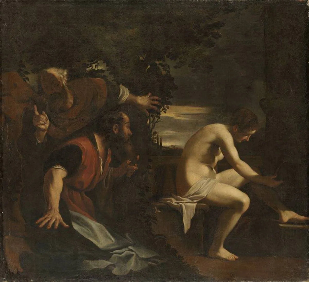 Suzanne et les vieillards. - Guercino image 1 copie de tableau peinte à la main