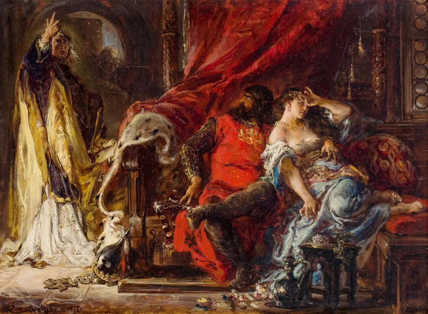 Święty Stanisław karcący Bolesława Śmiałego - Jan Matejko image 1 reproduction artisanale de tableau
