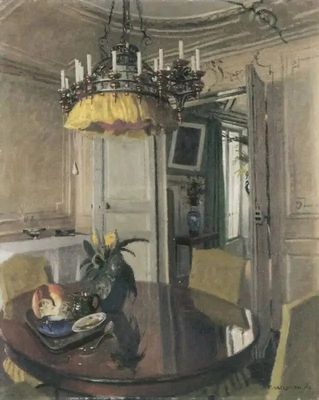 Table de salle à manger avec bouquet - Félix Vallotton image 1 reproduction artisanale de tableau