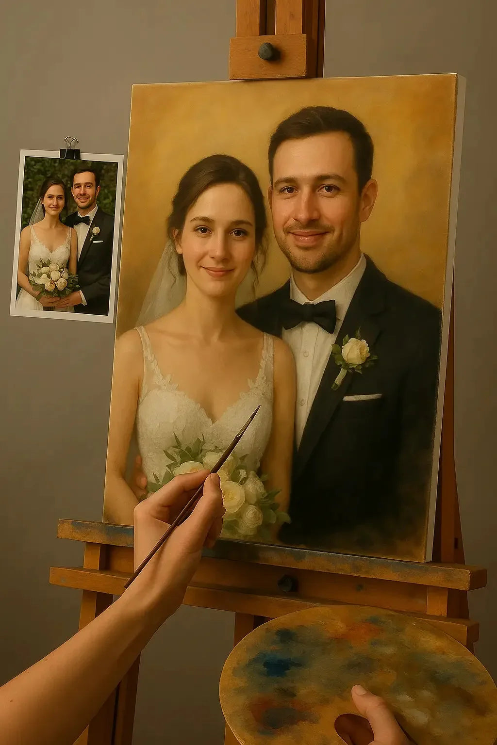 💍 Tableau de Mariage Personnalisable image 1 copie peinte à la main à l’huile
