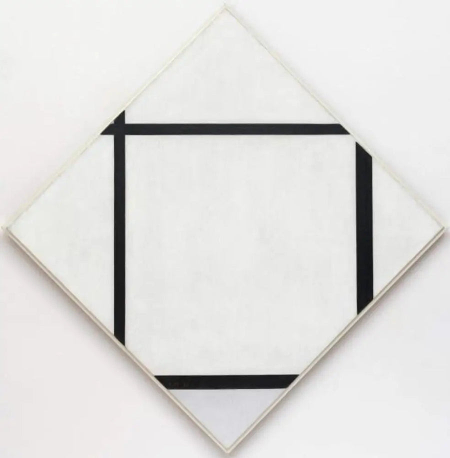 Tableau I : Losange à quatre lignes et gris - Piet Mondrian
