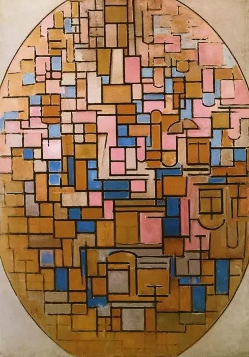 Tableau III : Composition ovale - Piet Mondrian image 1 copie peinte à la main à l’huile