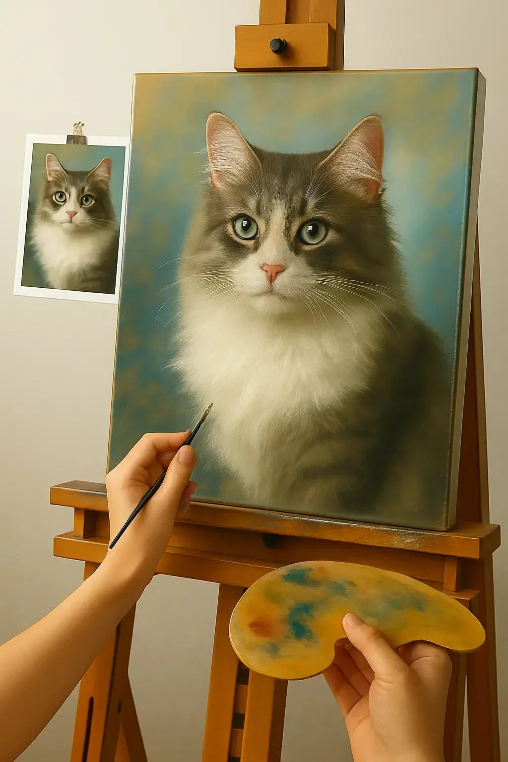 🎨 Tableau personnalisé chat – Peinture à l’Huile Unique image 1 reproduction d’œuvre d’art à l’huile