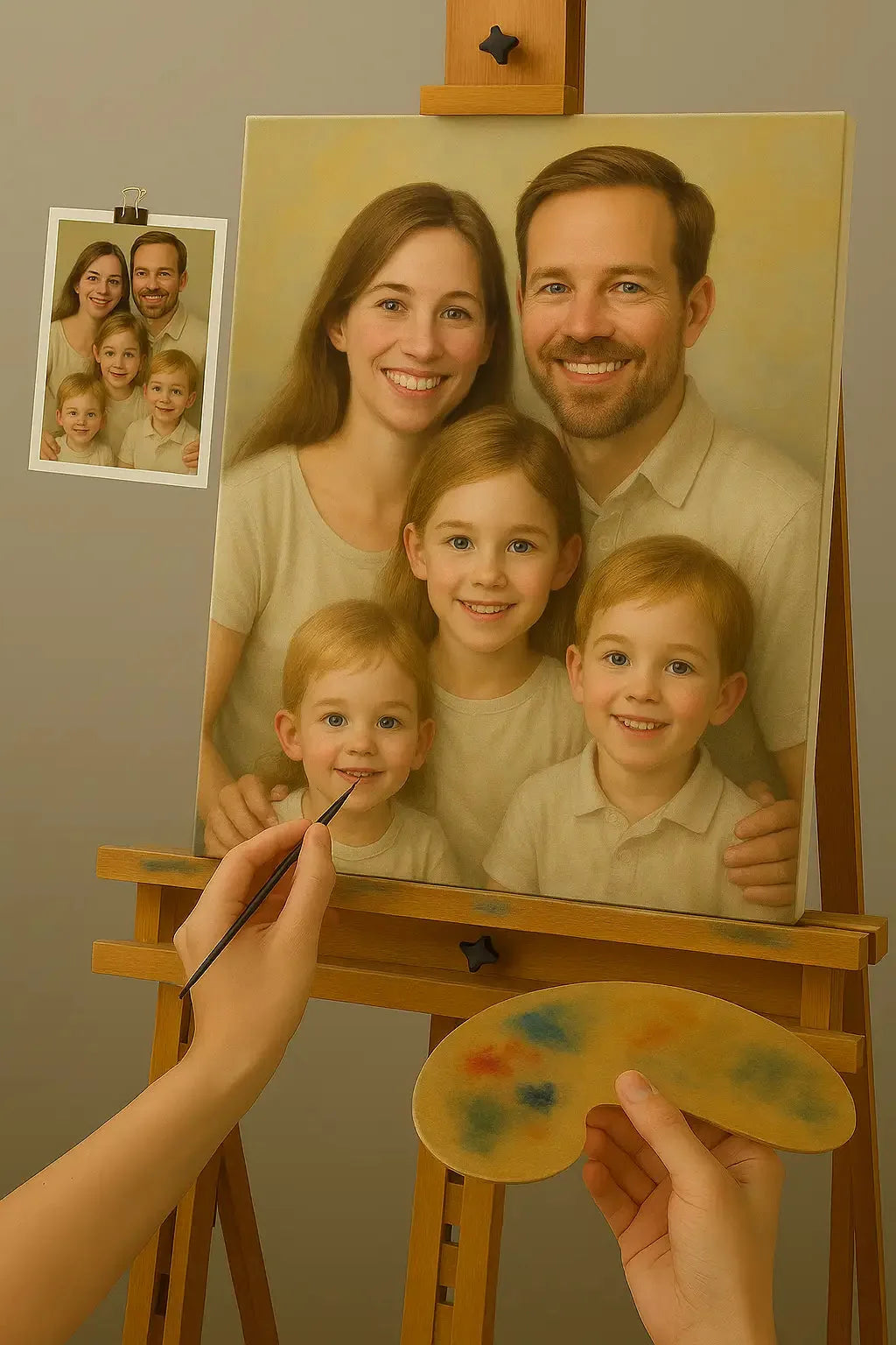 Tableau personnalisé famille image 1 reproduction artisanale de tableau