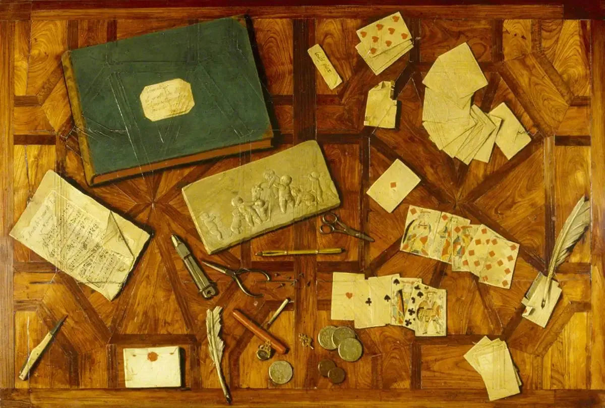 Tabletop en trompe-l'œil - Louis-Léopold Boilly image 1 reproduction de peinture à l’huile