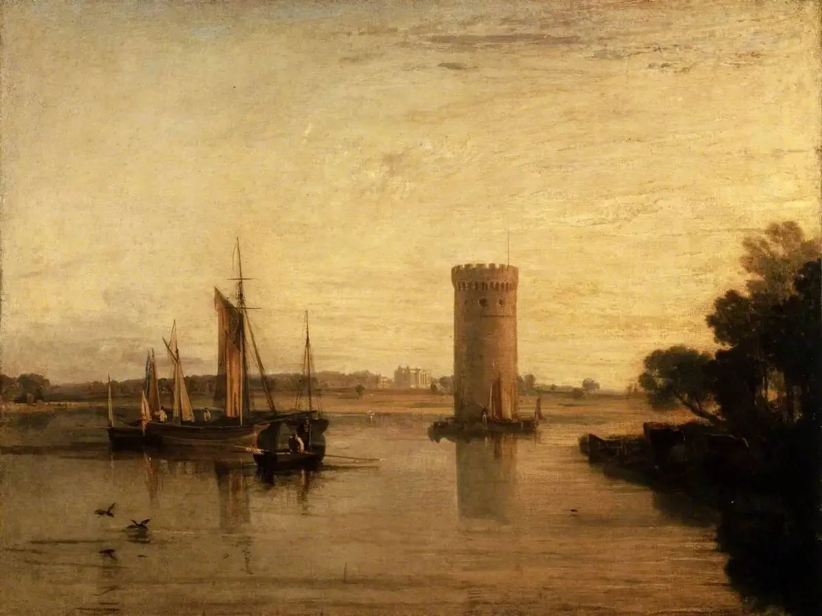 Tabley, Cheshire, the Seat of Sir J.F. Leicester, Bart.: Calm Morning - J. M. W. Turner image 1 copie peinte à la main à l’huile