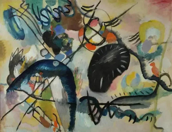 Tache noire 1 - Vassily Kandinsky image 1 copie peinte à la main à l’huile