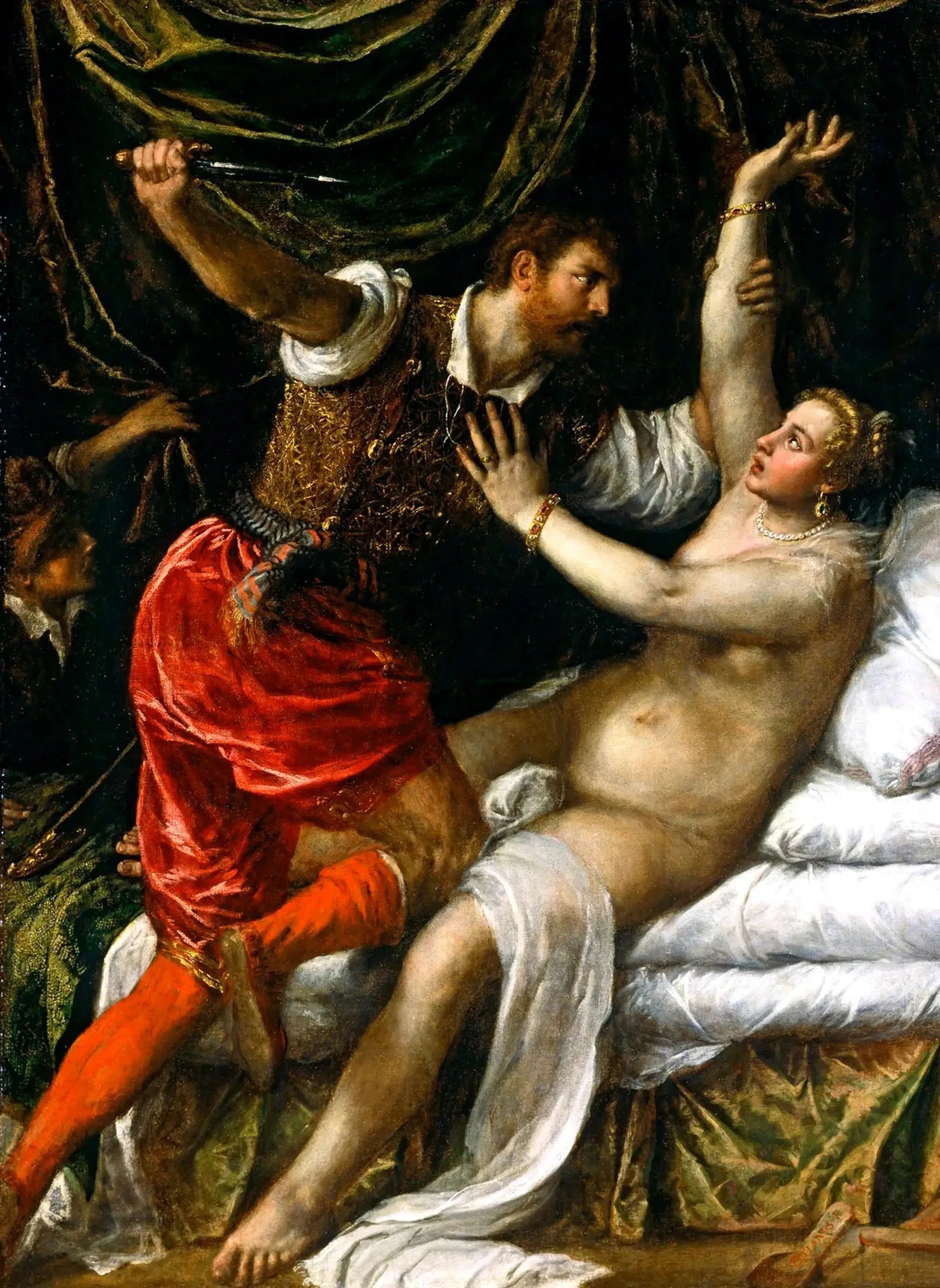 Tarquin et Lucrèce - Titian image 1 reproduction de peinture à l’huile