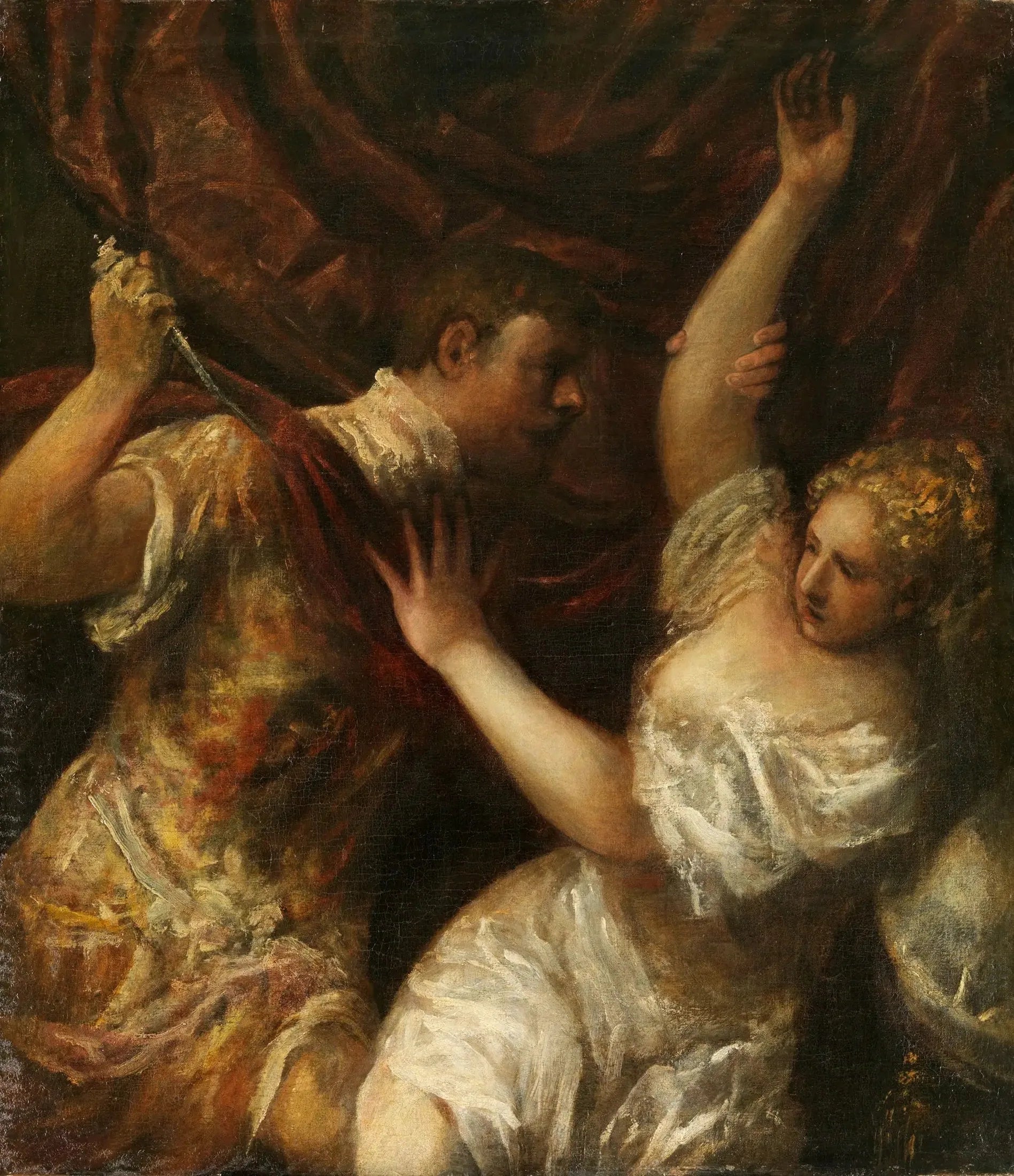 Tarquinius Sextus et Lucrèce - Titian image 1 tableau peint à l’huile sur toile