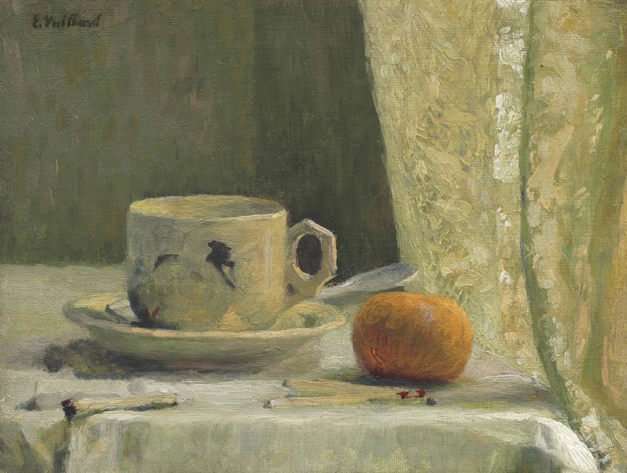 Tasse et mandarine - Édouard Vuillard image 1 reproduction de peinture à l’huile