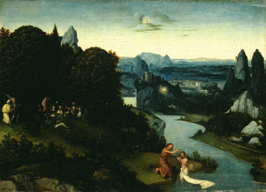 Taufe Christi und Johannespredigt - Joachim Patinier