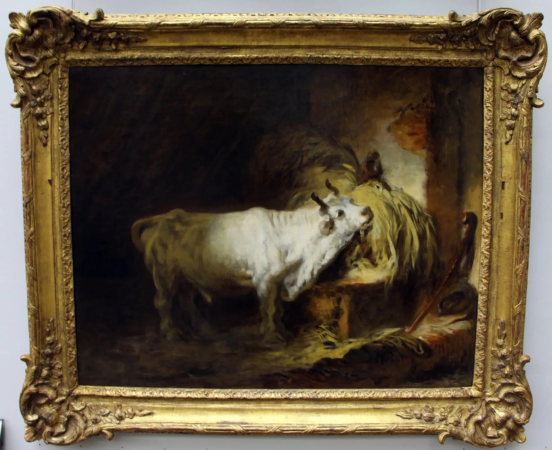 Taureau blanc à l'étable - Jean-Honoré Fragonard image 2 reproduction réalisée par Alpha Reproduction